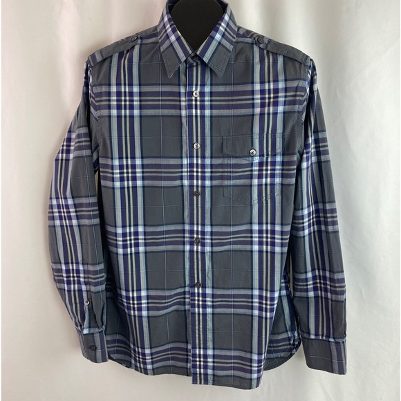 Banana Republic Plaid Button Down Shirt size small (14-14.5)100% cotton. - Picture 3 of 12